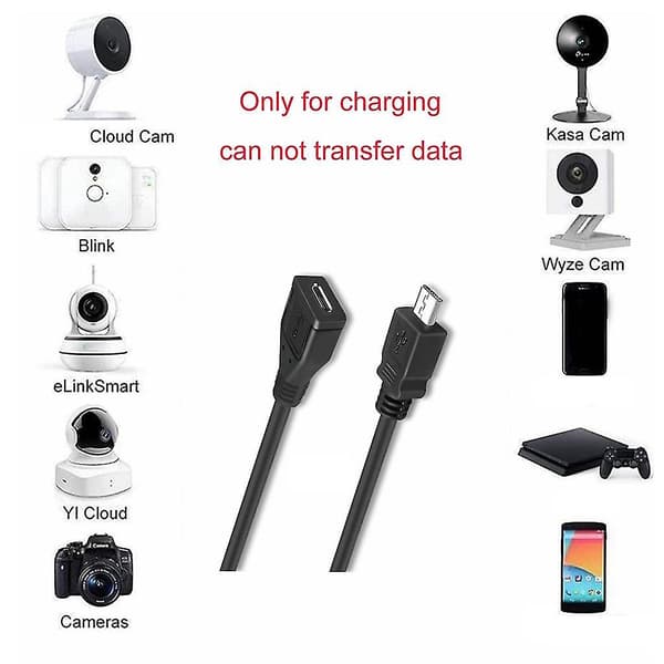 Micro USB han til hun forlængerkabel 5-benet stik 600 cm/30 cm