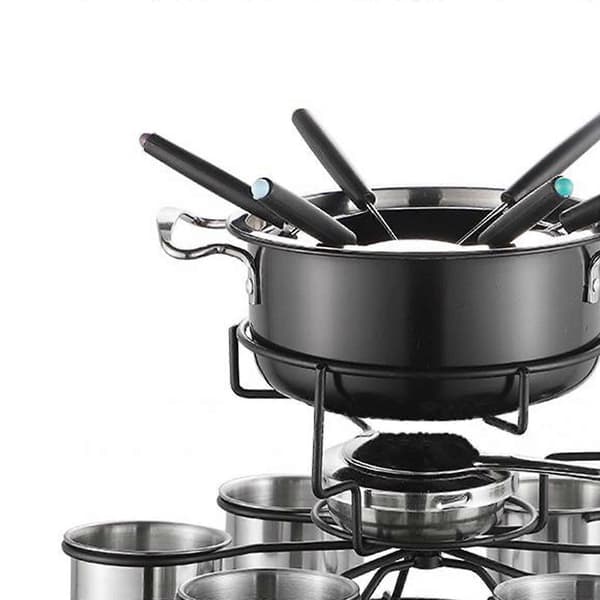Fonduesett i rustfritt stål, lett, solid, multifunksjonelt, stabilt for hjemmet B