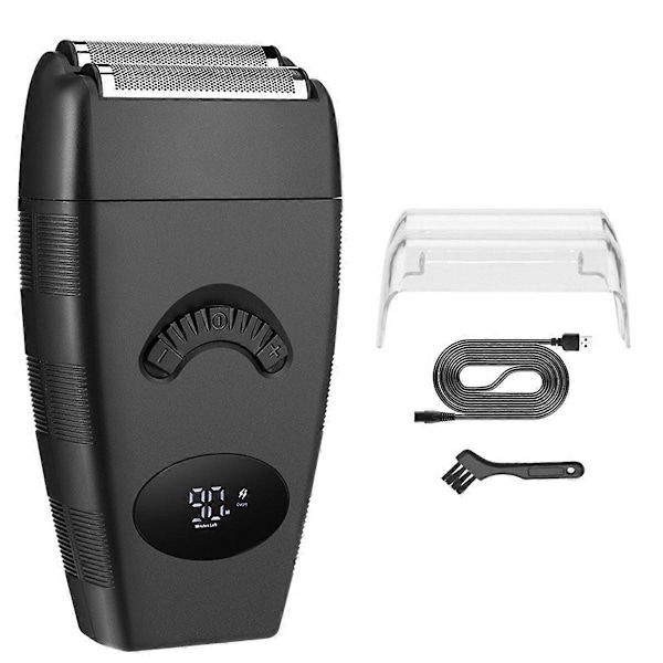 USB-ladattava sähköinen hiustenleikkuukone vedenpitävä kalju parranajokone Black