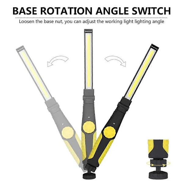 Bærbar COB LED Lommelykt USB Oppladbar Arbeidslampe Vanntett Lanterna Lampe Verksted Nød Camping Belysning Lommelykt Yellow