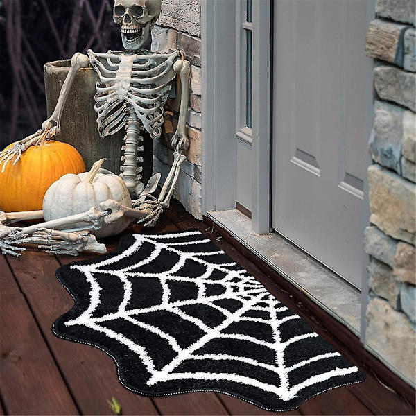 Spider Web Badmatta Halloween Badmatta Icke-mattor Spiderweb Matta Dörrmatta Golvmatta Matta Hemma Ba