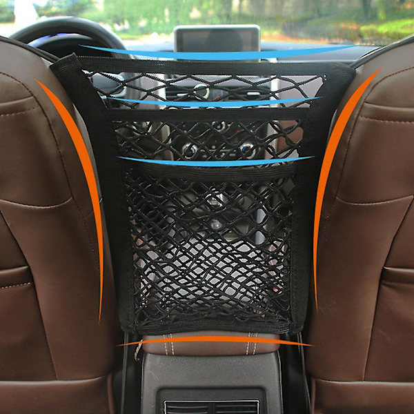 3 lager Bilförvaring Nätväska Organizer Hållare Mesh Säte Rygghängare Trunk Krokar String Kit Auto Interiör Tillbehör Till Bil| | 3