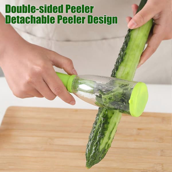 Skræller i rustfrit stål med dobbeltblad til køkkenforberedelse 20 cm Green 2pcs