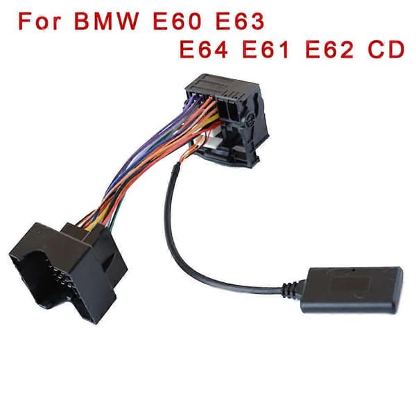 Bluetooth-kompatibel ljud AUX-kabel stor kontaktadapter 12-stift för BMW E60 E63 E64 E61 E62 CD