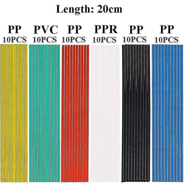 Plastsvetsreparationsstänger 60 stycken Plastsvetsstavar för bilstötfångare Plastreparation Varmluft