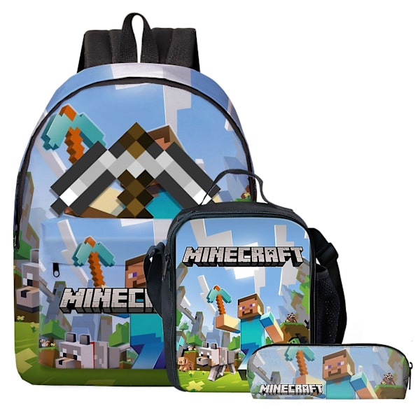 Minecraft Spel Ryggsäck Printe Pojkar Flickor Skolväskor Kapacitet Skol Elever Barn Anime Tecknad Vattentät Mochilas Green