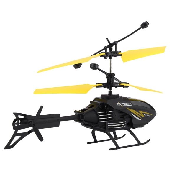 Mini RC Infrarød Induktionsfjernbetjening RC Toy 2CH Gyro Helikopter RC Drone Yellow