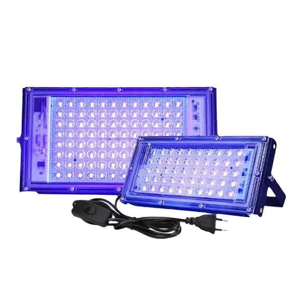 2 stk. UVA Sort Lys 220V Sort Lys IP65 EU Stik 50W
