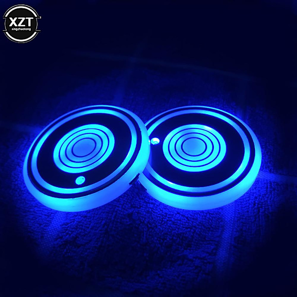 Värikäs Auto Car Led Cup Coaster Pad Holder Atmosphere Light Lamps Pohja Auto Styling Automaattinen Valo päällä| | B