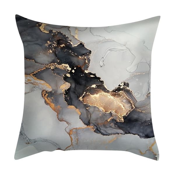 Sæt med 4 pudebetræk, 45x45 cm dekorative sofapudebetræk til soveværelse, sofa, stol, seng, have (marmorstruktur) White
