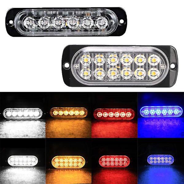 6/12led Strobe Varsellys Billig Strobe Grille Blinkende Lightbar Lastebil Bil Beacon Lamp Amber Trafikklys 12v 24v Billys - Varsellys Assem 6LED Blue