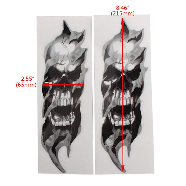 Moottoripyörän suojaus - 2 kpl/pari Universal Motorcycle Front Decals Tarrat Auto 1Pair Skull sticker