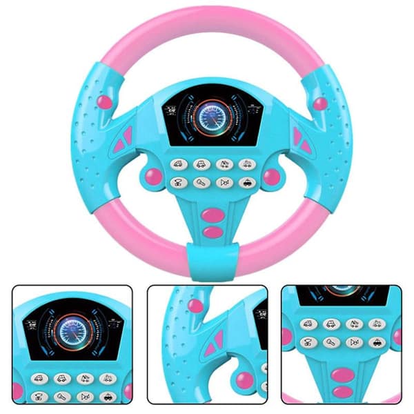 Upgraded Fun Steering Wheel for Toddlers, Methodical Pink Blue Pink Blue