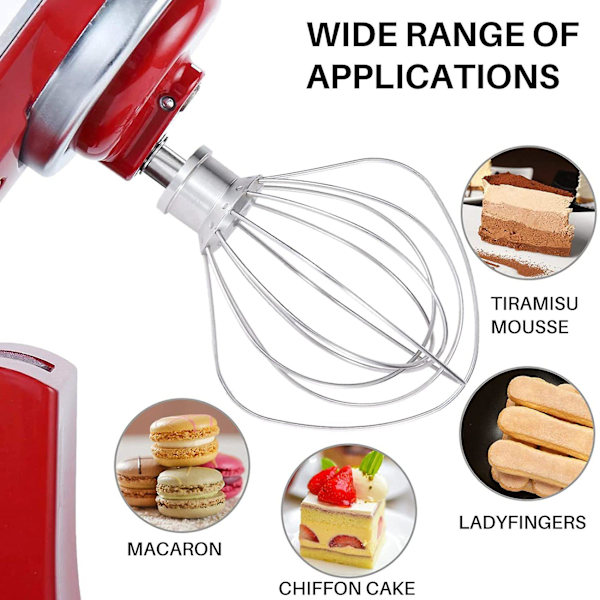 Wire Whip Attachment Kompatibelt stativ med vippehode Mixer kompatibel Kitchenaid K5aww