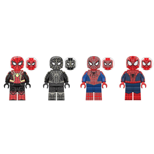 Svart och guld Super Spider Minifigure Barnleksaker A