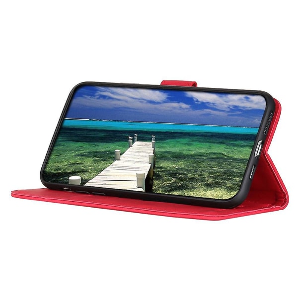 För ZTE Blade A32 Retro Texture Phone case PU Läder Plånboksställ Anti-dropp cover Red