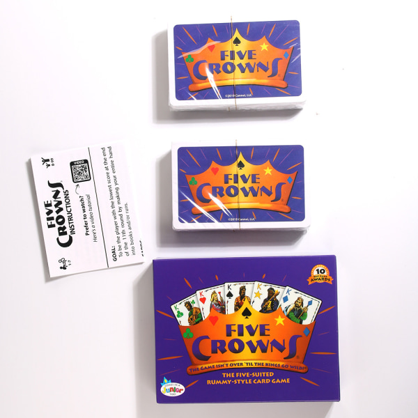 Five Crowns Card Game Familiekortspil - Roliga spil for familiekväll med barn Crown Poker Board Game Cards 1