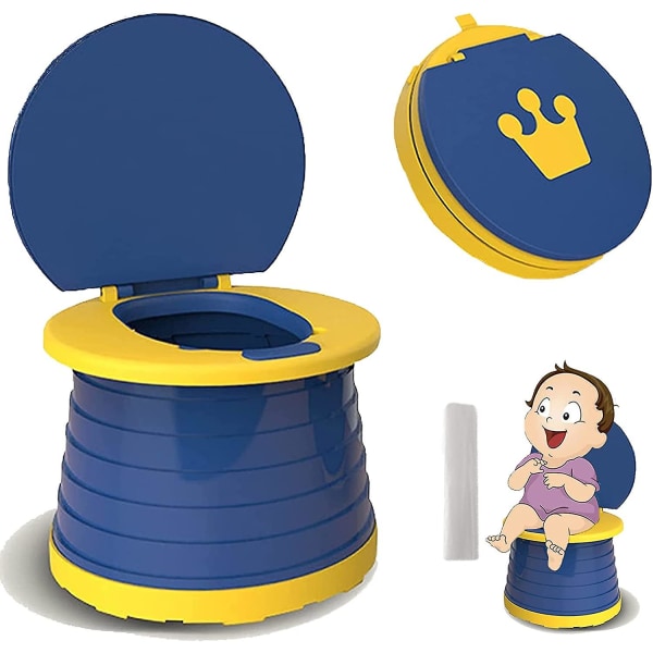 Travel Potty 2-in-1 Kannettava pottaharjoituslaite Kokoontaittuva matkustava pottaharjoitteluistuin WC (vaaleanpunainen) (d-583-a) blue