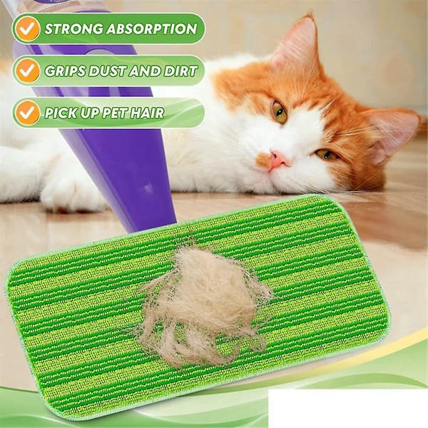 6-pakning Gjenbrukbare Moppeputer Kompatible for Wet Jet Mopp, Refillputer Refill Mopp Refillputer Vaskbare Våt-Superb BluePurple  Green