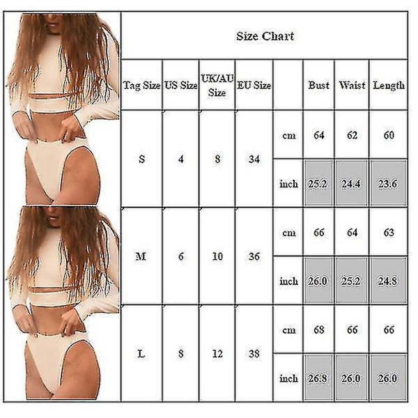 Badedragt Crop Høj Tankini Bikini Almindelig Badetøj Damer White M