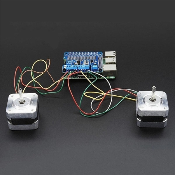 Stepmotor HAT V0.2+Robot udvidelseskort Step/Motor/Servo til 3B/3B+ blue