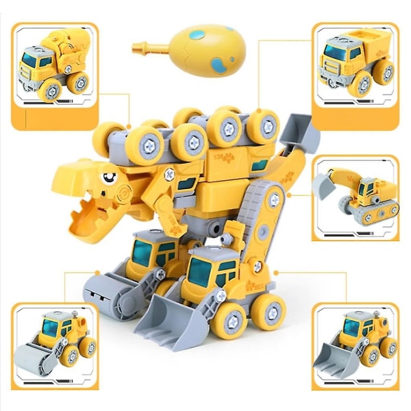 Barn deformerade för Autobot Gör själv Demontering Leksak Montering Bil Pedagogisk Skruv Byggsten Leksak För Barn Pojkar Fordon Sticksåg Handgjord Underhållning
