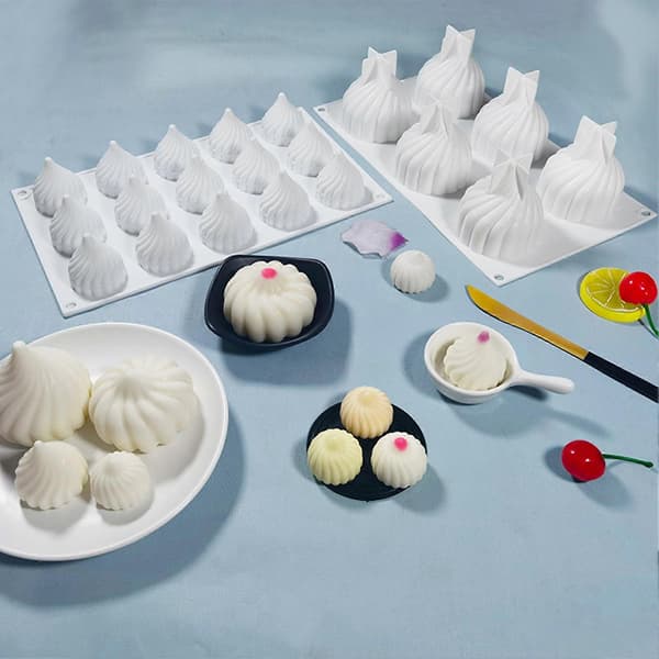 Dumpling Silikoneform - 3D Hvirvlende Design - til Chokolade- og Sæbefremstilling D