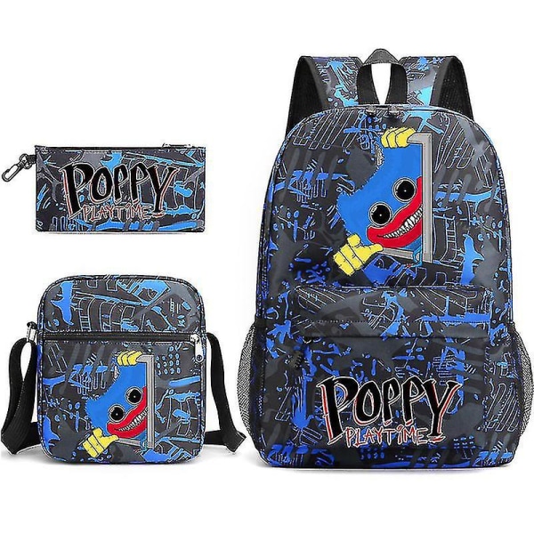 Game Poppy Backpack Huggy Wuggy Skolväska Axelväska Case Present för barn Studenter