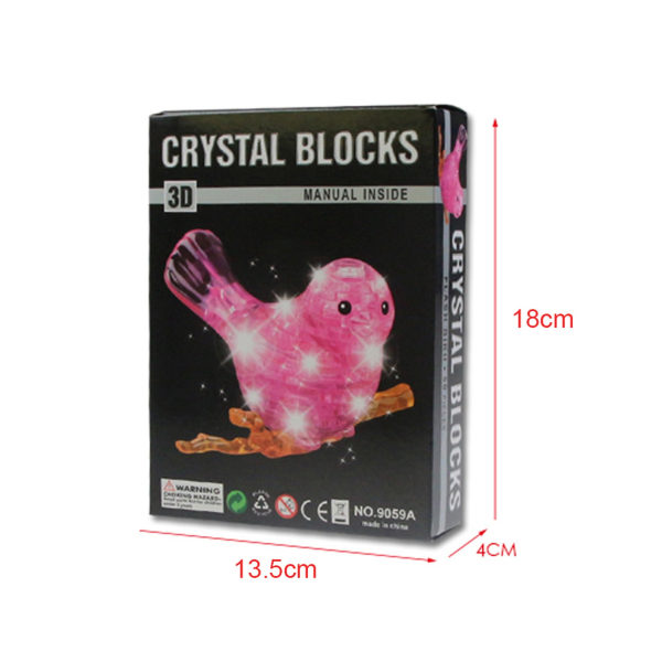 3D Kristall Pussel Söt Fågel Modell DIY Gadget Block Byggleksak Gåva HET