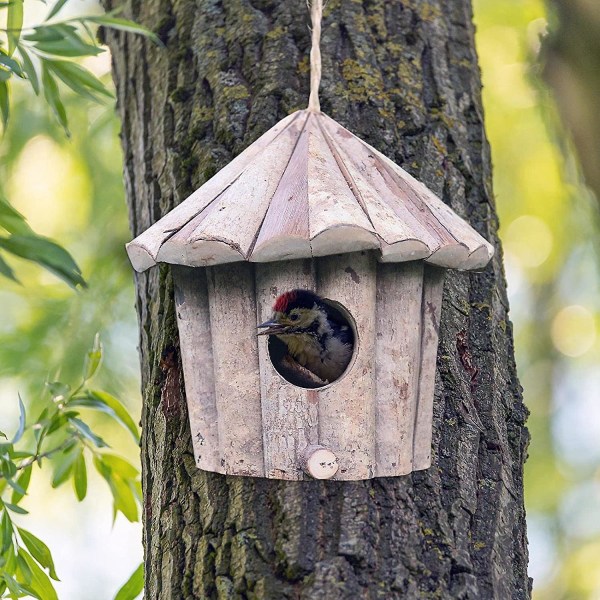 Fågelbo för trädgård,naturgräs kolibrihus för utehängande - handvävd bollform kolibribo, finkfågelhus för trädgård utomhus