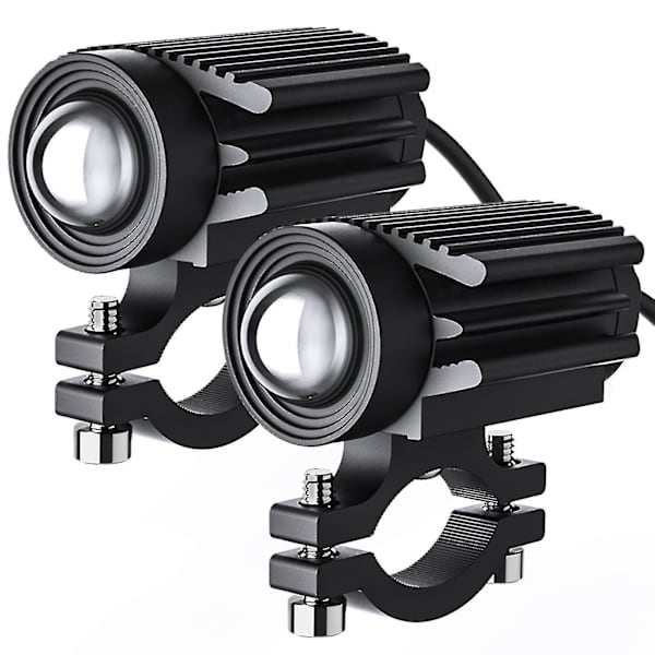 2 kpl Moottoripyörän LED-ajovalot 12000lm Kolmivärinen Mini-ajovalot Sumuvalot 60w 6000k