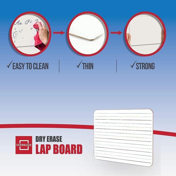 2-pak whiteboard med linjer, 23 x 30 cm, dobbeltsidede mini-whiteboards