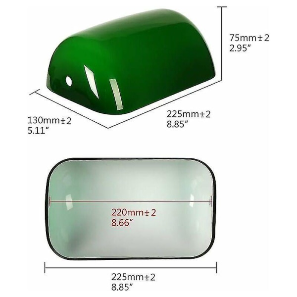 Reserveglass Bankers lampeskjermdeksel for skrivebordslampe (grønn)