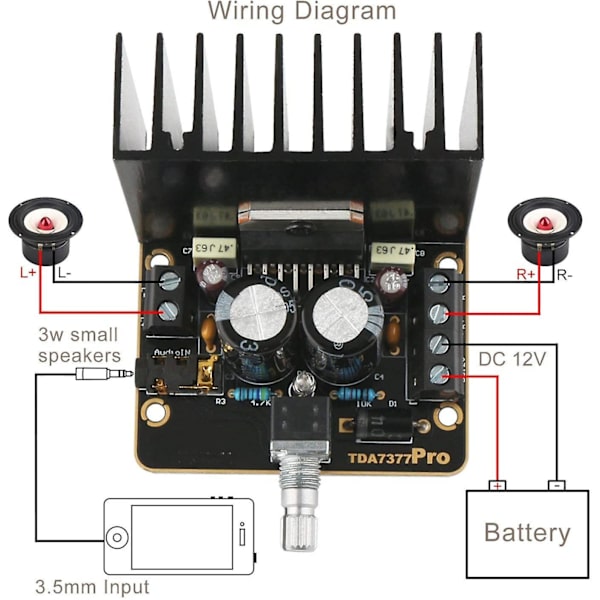 30w+30w Class Ab Car Audio Amplifier 2.0 Two Channel