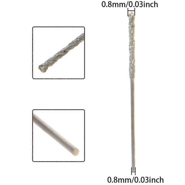 60 stk. 0,8 mm diamantbelagte bor til glas, fliser, sten, smykker