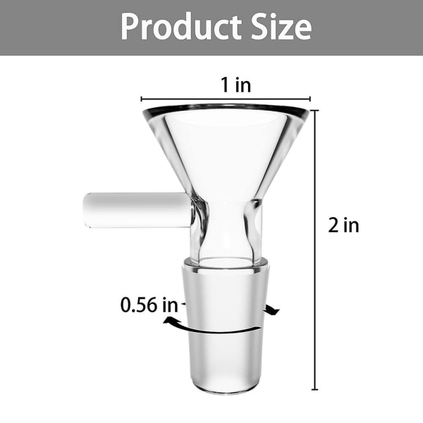 14 mm bolle – trakt av klart glass, 6 stk Scientific liten glasstrakt med rengjøringsbørste