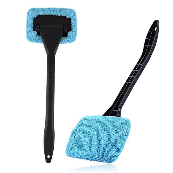 Bil Fönster Rengöring Borste Kit Mikrofiber Vindrutetorkare Biltvätt Borste Rengöring Glasögon Torkare Med Långt Handtag Biltillbehör| | Light Blue