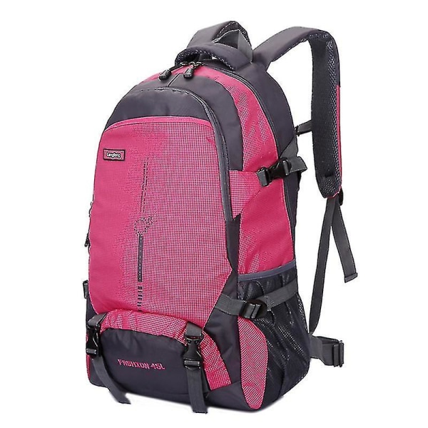 25/45l Utomhussport Bergsklättring Ryggsäck Vattentät Vandring Vandring Camping Ryggsäck Rese Casual Väskor Rose red-45L