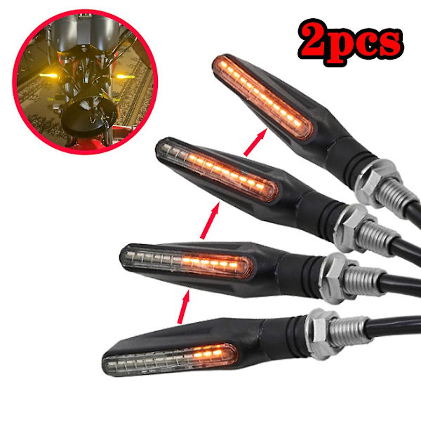 2 stk Led Motorcykel Blinklys Lys 12smd Hale Blinker Flydende Vand Blinker Ip68 Vandtæt Motorcykel Blinklys| |