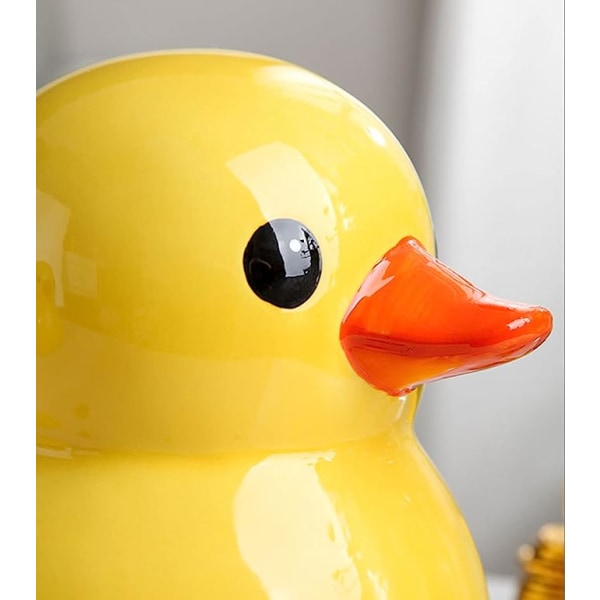 Gul Resin Duck Piggy Bank Penger Bank Mynt Bank Ornament