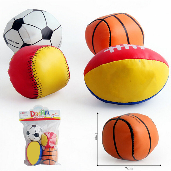 4 PC:n puuvillaiset pehmeät pallojalkapallot hymyilevät rugbypuristetut opetuslelut B One Size