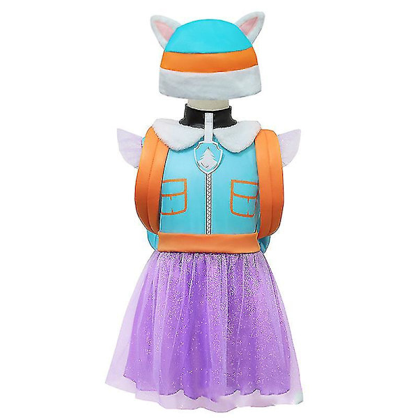 2023 Purim Carnival Outfit Barn Halloween Paw Costume Finklänning Flickor Everest Costume 5-6 Years Old