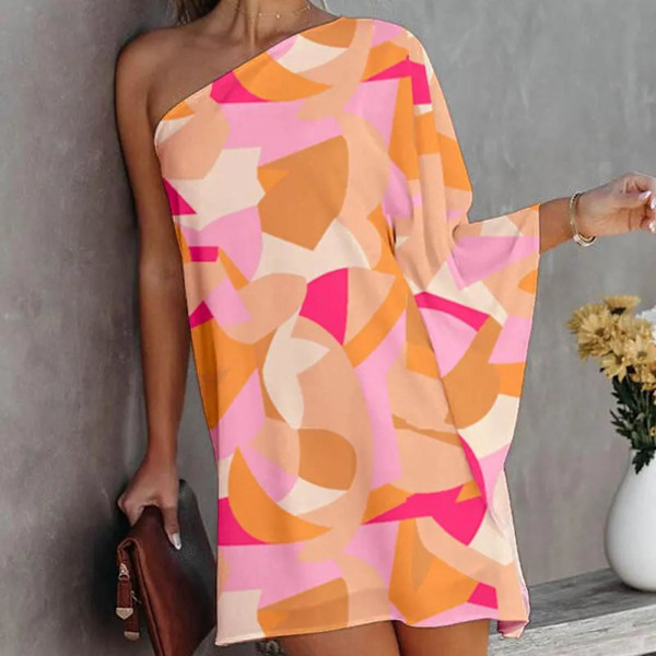 Naisten kesäinen minimekko makea printed kaltevuus plus kokohame teemajuhliin yökerhoihin juhlaan Black M