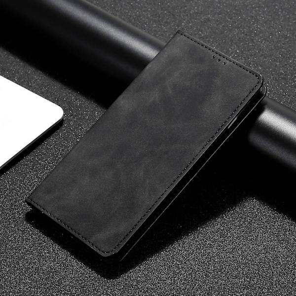 För Oppo A57s 4g / A57e 4g / A57 4g Magnetisk Autoabsorberad anti-scratch Phone case Stativ Pu Läder Black