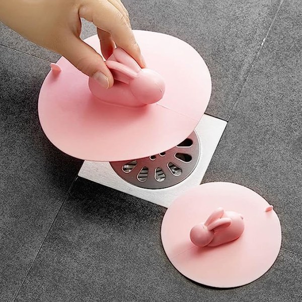 Silikone Anti-tilstopningsdæksel Gulvafløbshætte, Kloakfilter Vandtovprop Anti-tilstopning Pool Håndvask Hårfilter Badeværelsestilbehør (L, Pink)
