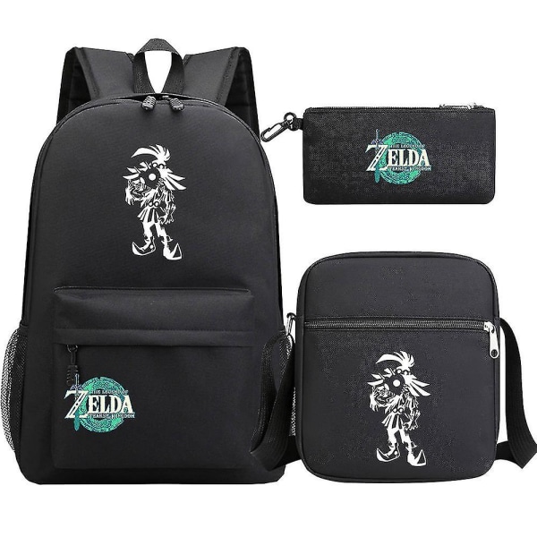 Kingdom Of Zelda printed skolväska för tonårsstudenter: Bär din utrustning med stil | 3-delad axeldräktryggsäck för män och kvinnor 6