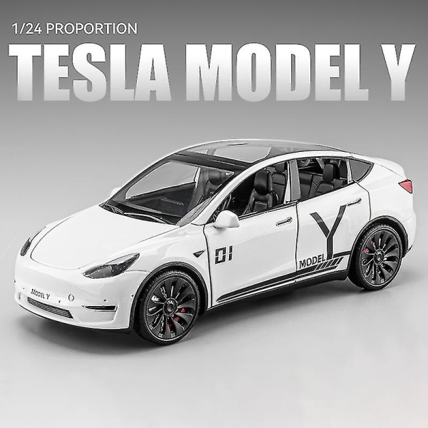 1:24 Tesla Model Y Model 3 Ladebunke Legering Støbt Legetøj Bilmodel Lyd og lys Børnelegetøj Samleobjekter Fødselsdagsgave