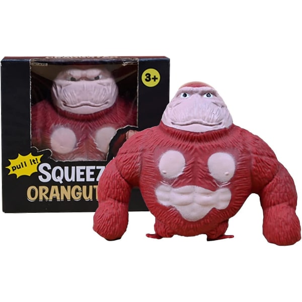 Stretchy Monkey Legetøj, Splat Monkey Stress Relief Legetøj, Squeeze Monkey Splat Legetøj, Stress Relief Fidget Toys Stress Squeeze Gorilla Legetøj Red