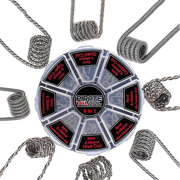 48 stk A1 værktøj præbyggede præfabrikerede spoler Clapton Quad Hive Alien Fused Clapton Mix Twisted Coil For Rd