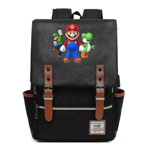 Super Mario-ryggsäck med stor kapacitet för tonåringar, studenter, män, kvinnor - Perfekt skolväska för fritidsresor och barn - Resevänlig ryggsäck